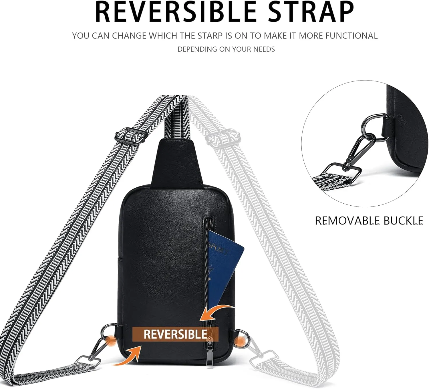 Crossbody Bags for Women Men Sling Bag 5 Pockets Fanny Pack Sling Backpack Chest Daypack Travel Purse Anti Theft