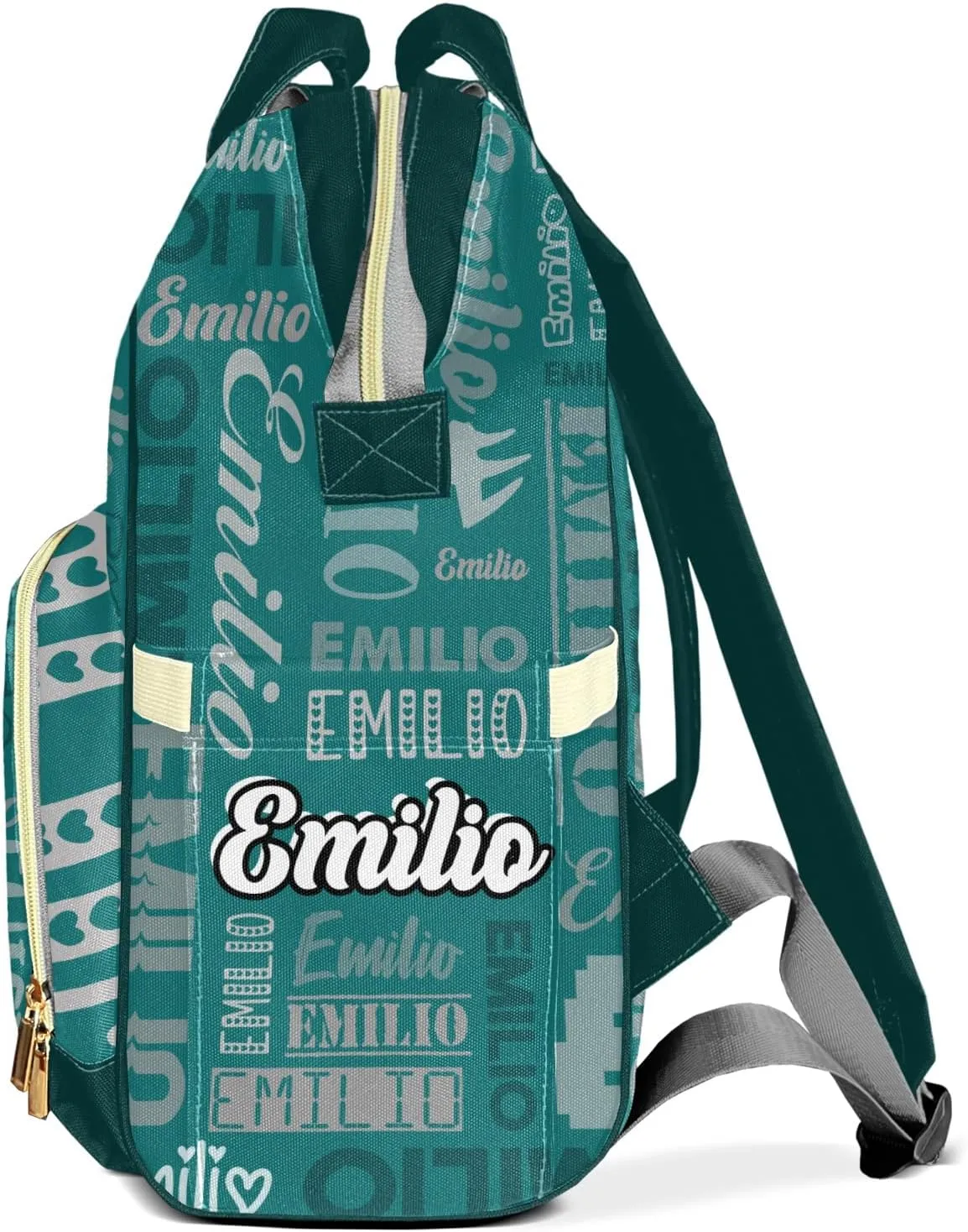 Custom Name Boy Baby Bags, Nylon Personalized Diaper Bag Backpack for Baby Boy Mom, Large Capacity, Waterproof, Multifunctional, Adjustable Shoulder Straps