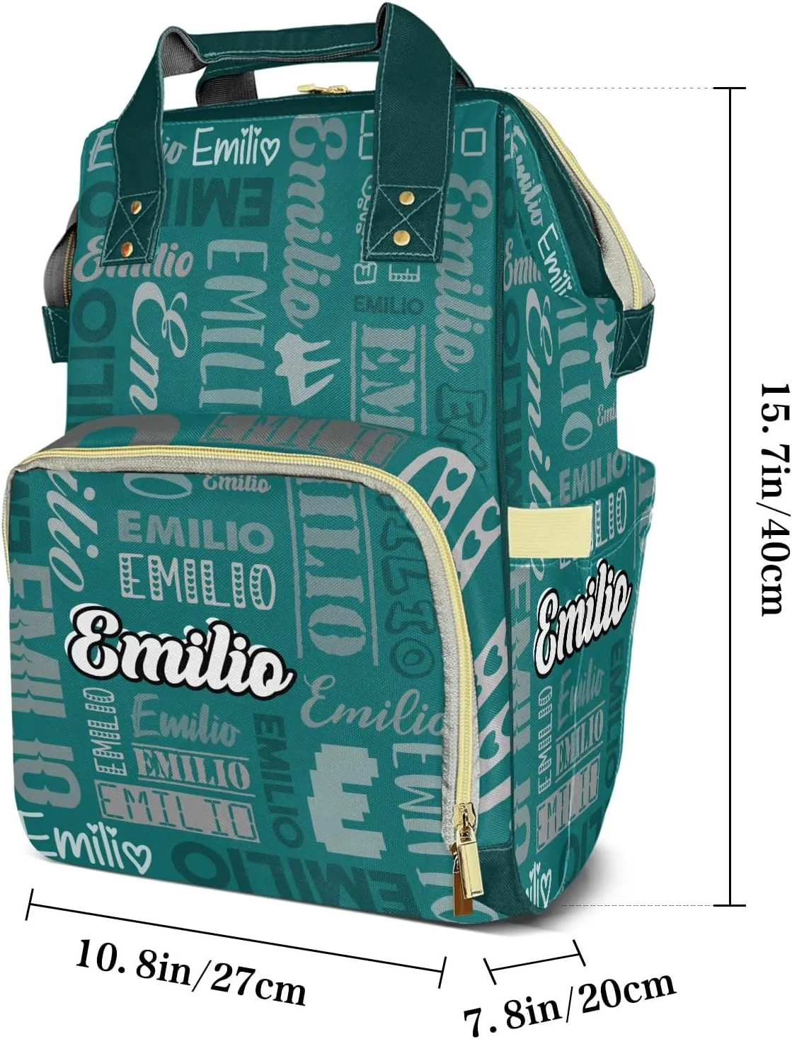 Custom Name Boy Baby Bags, Nylon Personalized Diaper Bag Backpack for Baby Boy Mom, Large Capacity, Waterproof, Multifunctional, Adjustable Shoulder Straps