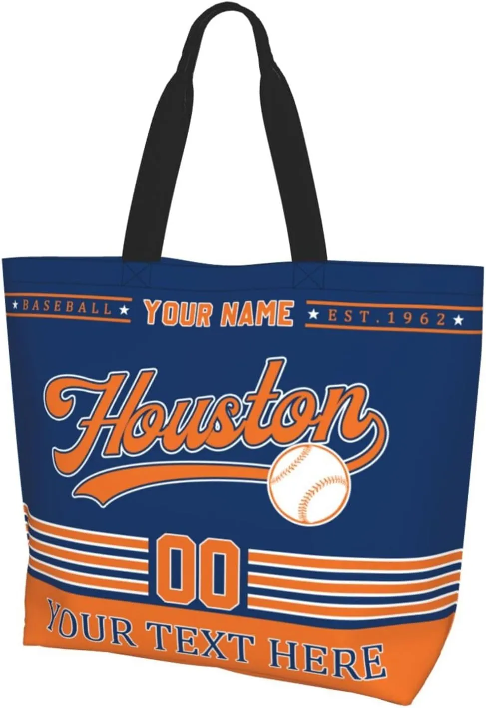 Custom Tote Bags Personalized Custom Baseball Shoulder Bag Shopping Tote Beach Travel Handbag for Women Fans Gift