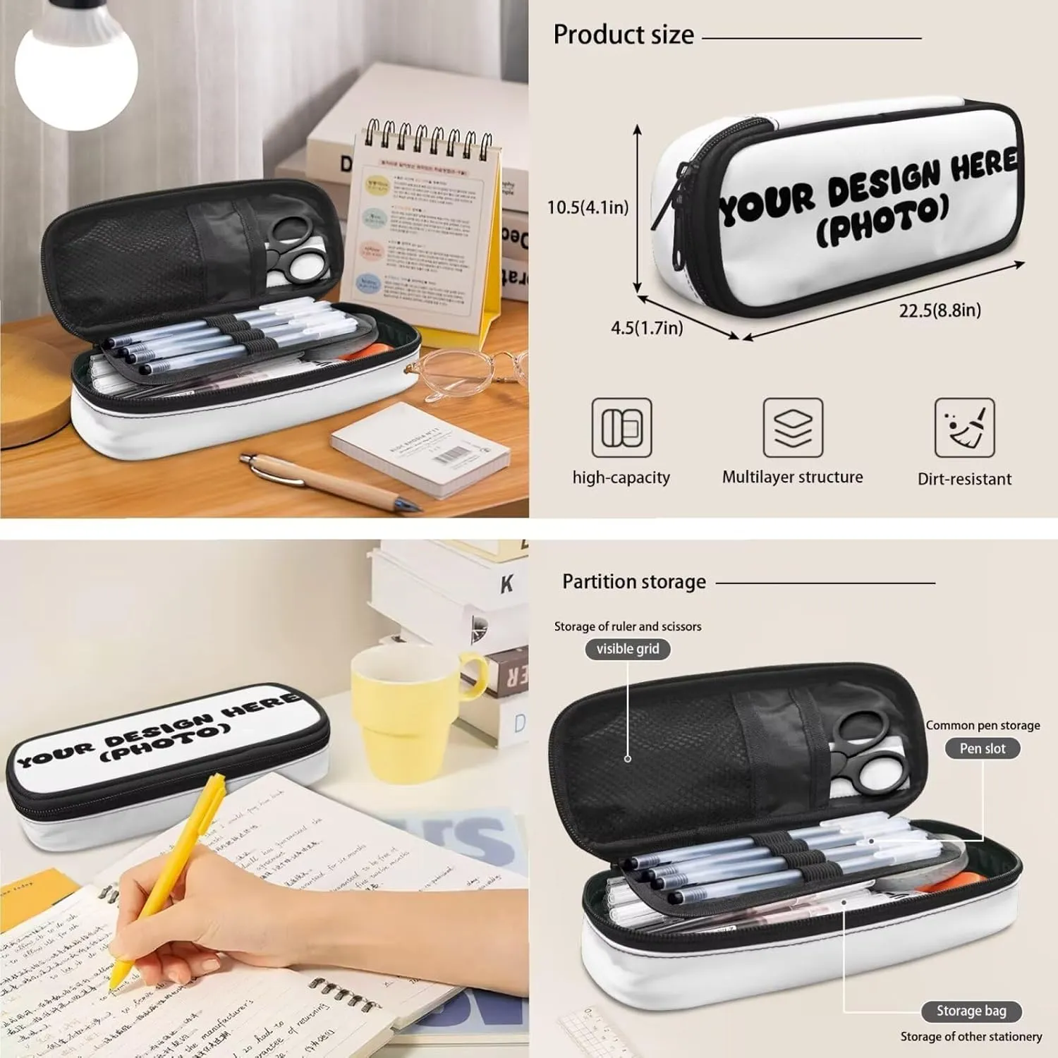 Customized Children'S Schoolbag Boys Elementary School Boys Wear-Resistant 6Th Grade Large Capacity Shoulder Bag with Lunch Box Pencil Case Keychain 4Pcs Set Bookbag