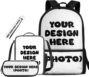 Customized Children'S Schoolbag Boys Elementary School Boys Wear-Resistant 6Th Grade Large Capacity Shoulder Bag with Lunch Box Pencil Case Keychain 4Pcs Set Bookbag