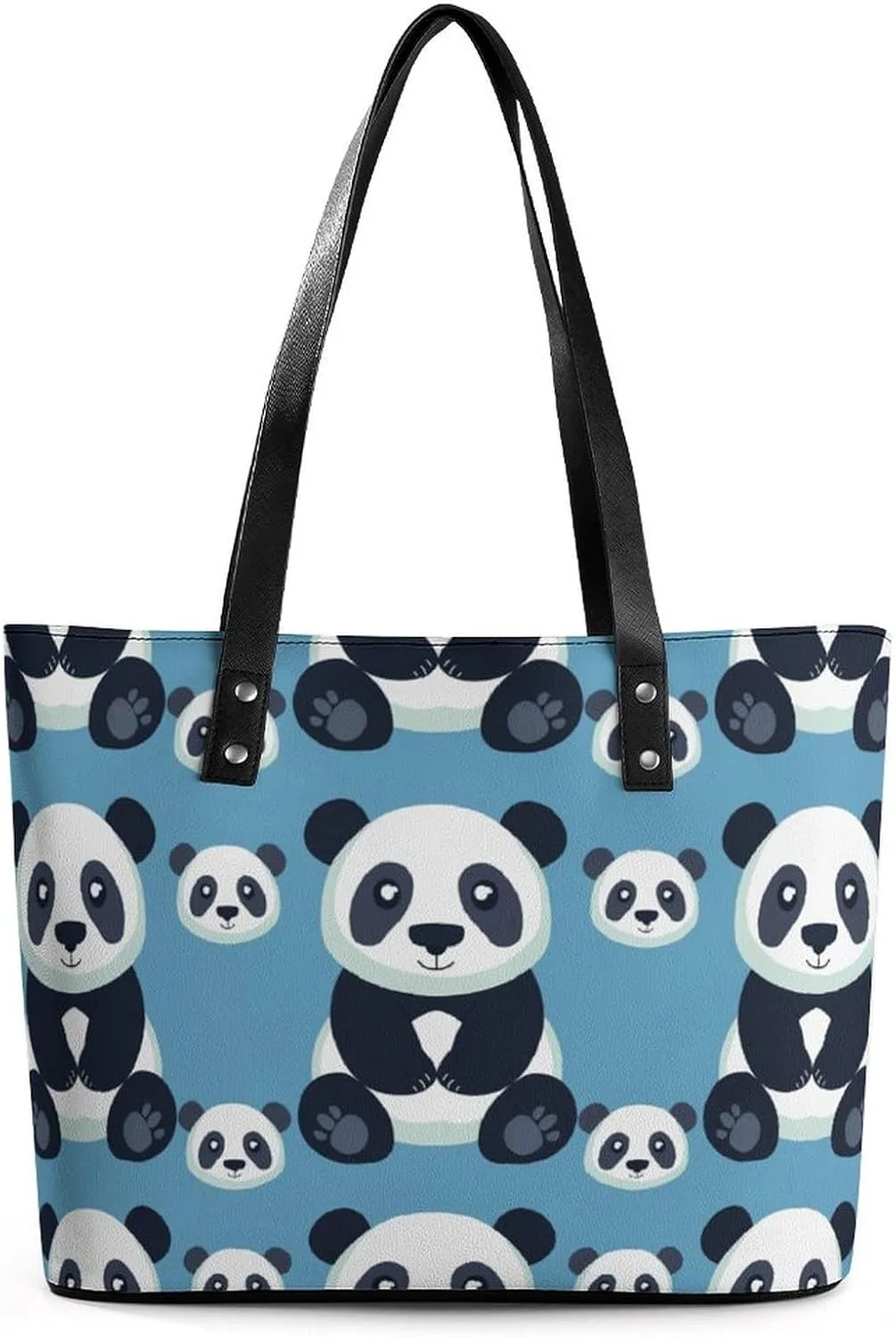 Cute Panda Women's Tote Shoulder Bag Handbag Top Handle Leather 29 * 34 * 14cm