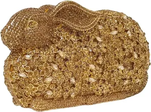 Cute Rabbit Evening Bag Bunny Rhinestone Purse Animal Crystal Clutch for Party Wedding Prom Handbag