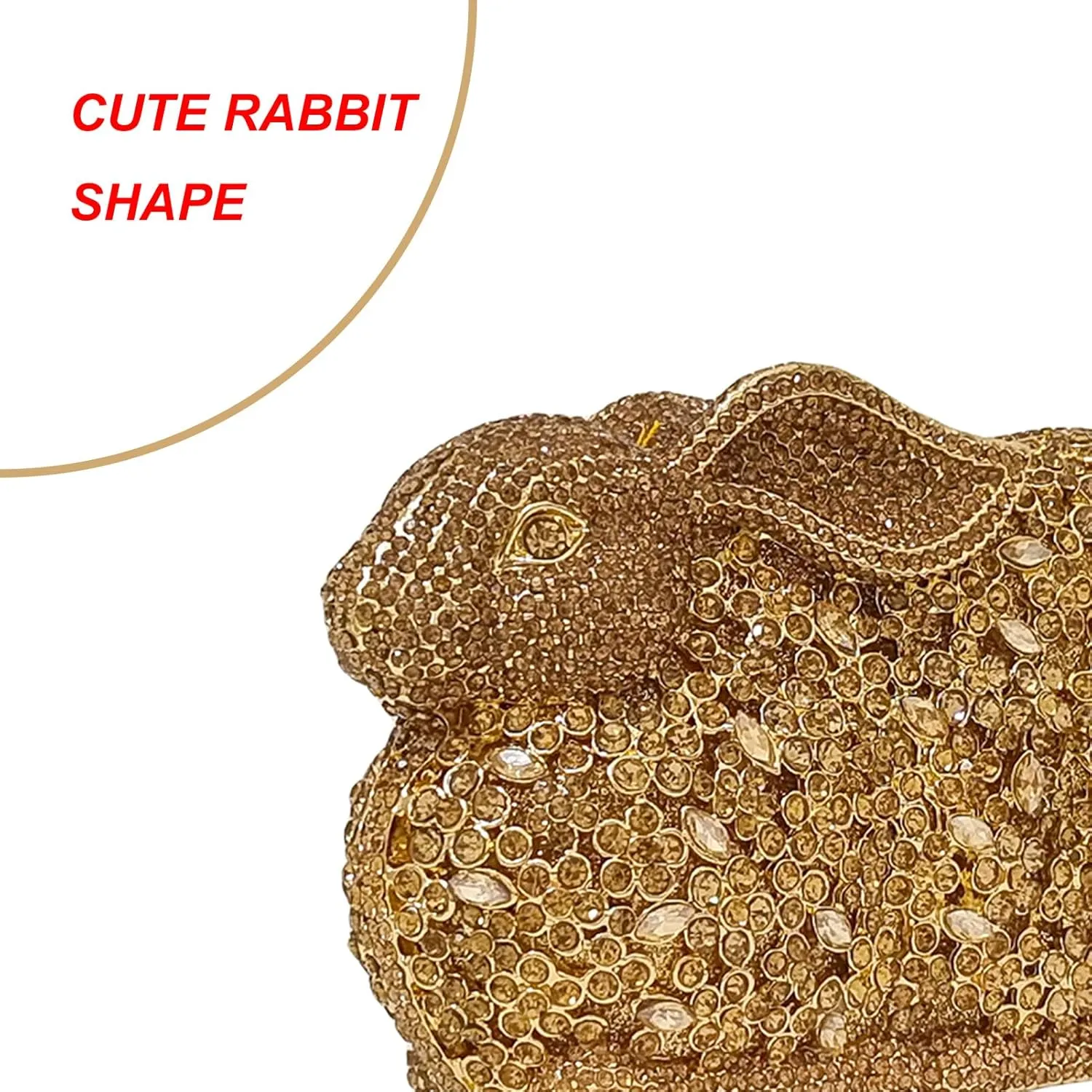 Cute Rabbit Evening Bag Bunny Rhinestone Purse Animal Crystal Clutch for Party Wedding Prom Handbag