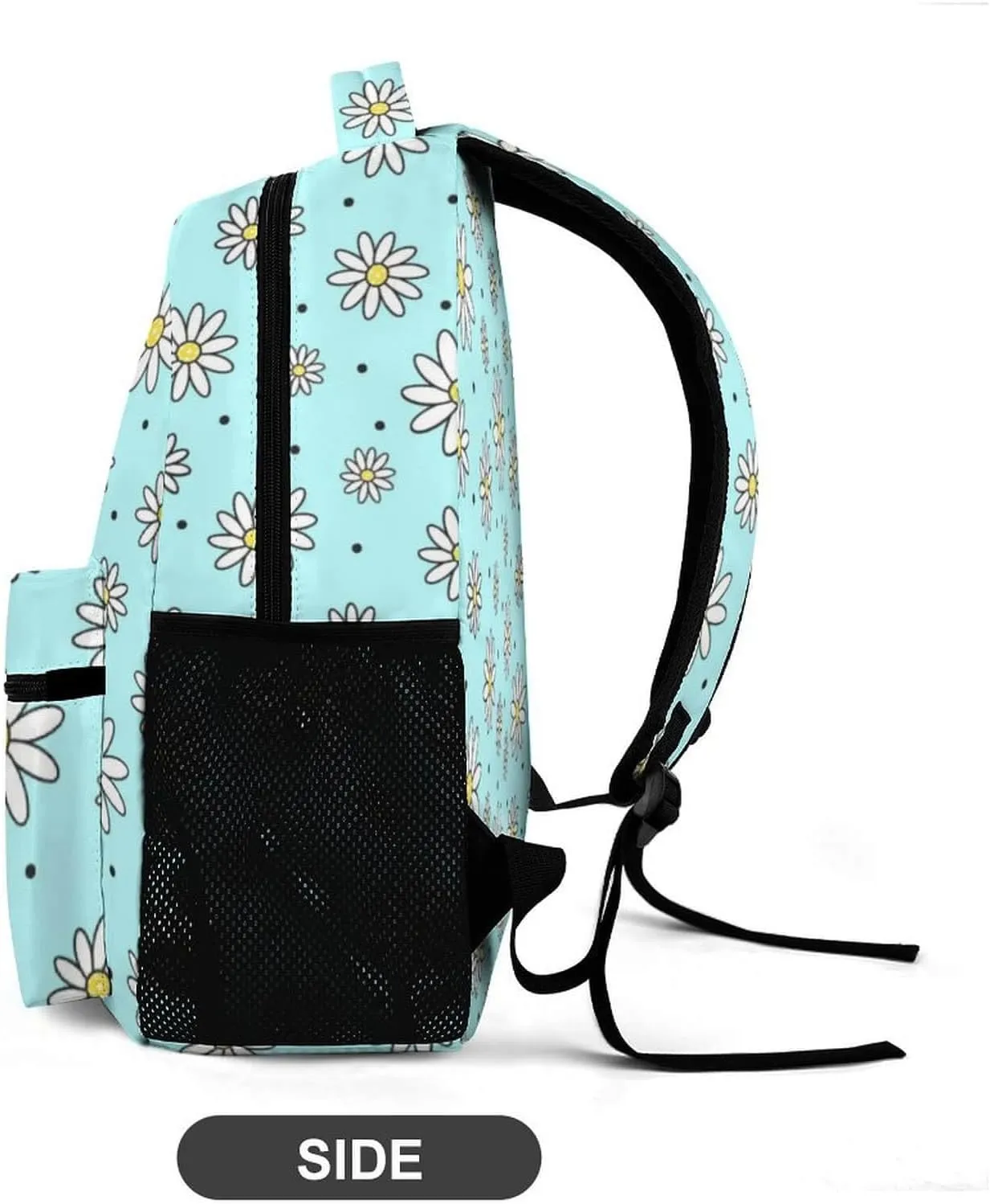Daisy School Backpack for Kids Girls Boys, 16 Inch Cute daisies Themed Bookbag, Personalized School Backpack for Students Children, Lightweight, Large Capacity