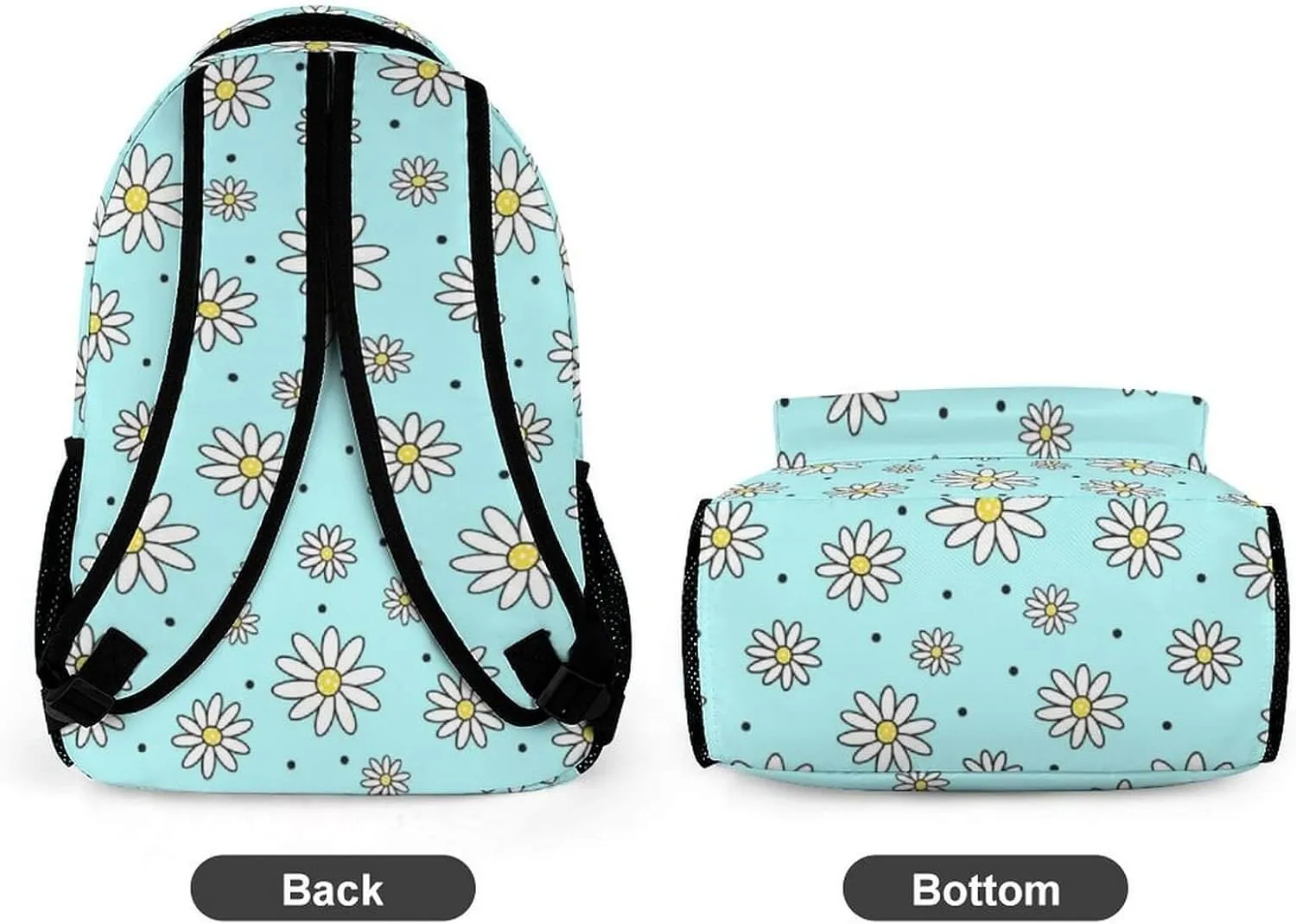 Daisy School Backpack for Kids Girls Boys, 16 Inch Cute daisies Themed Bookbag, Personalized School Backpack for Students Children, Lightweight, Large Capacity