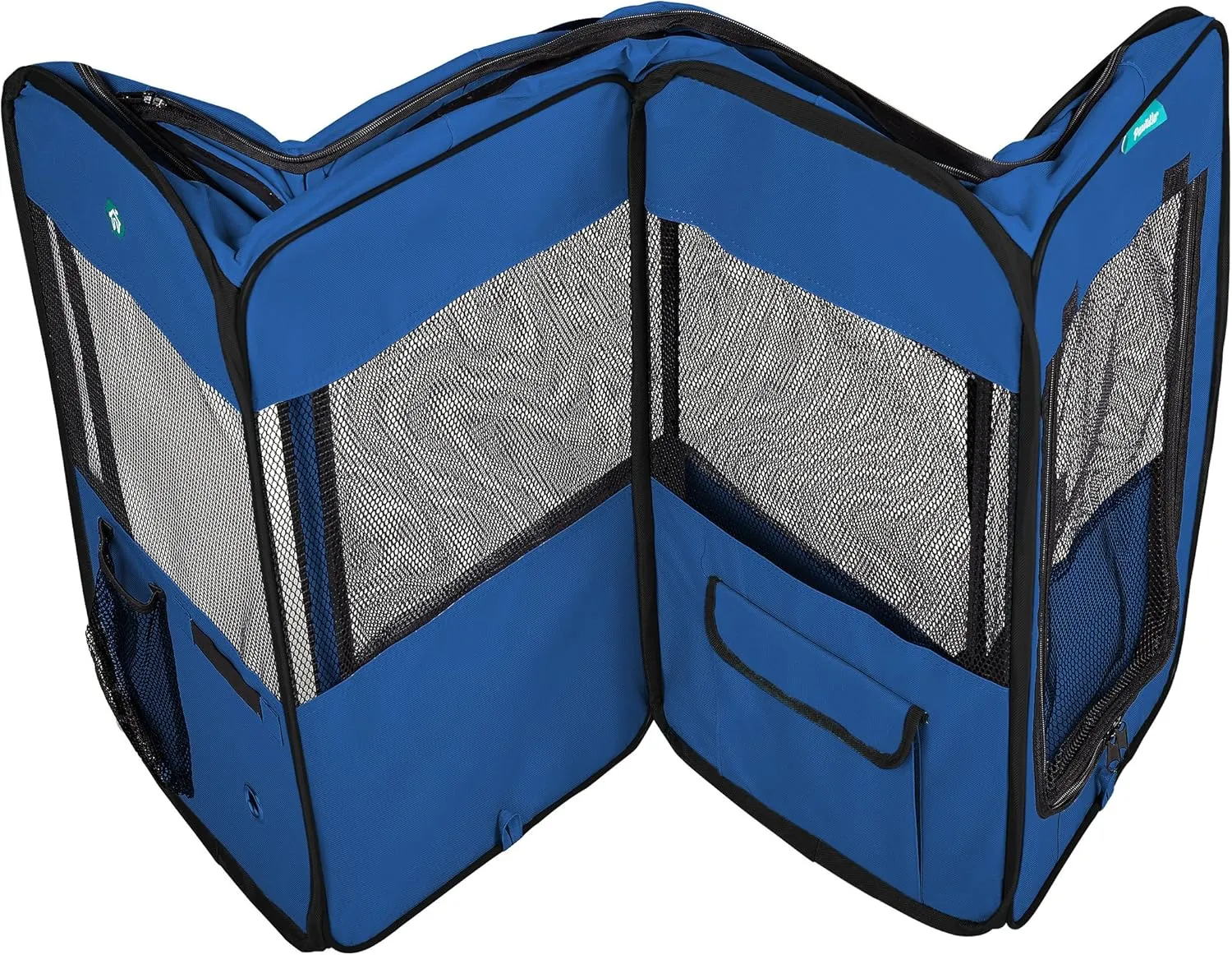 Deluxe Premium Pet Dog Playpen Portable Soft Dog Exercise Pen Kennel with Carry Bag for Dogs, Cats, Kittens, and All Pets (Small, Blue)