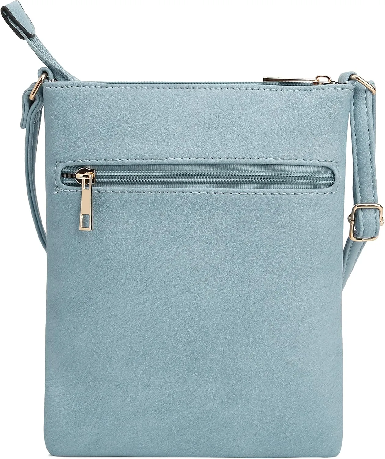DELUXITY | Crossbody Purse Bag | Functional Multi Pocket Double Zipper Purse | Adjustable Strap | Medium Size Purse | Pacific