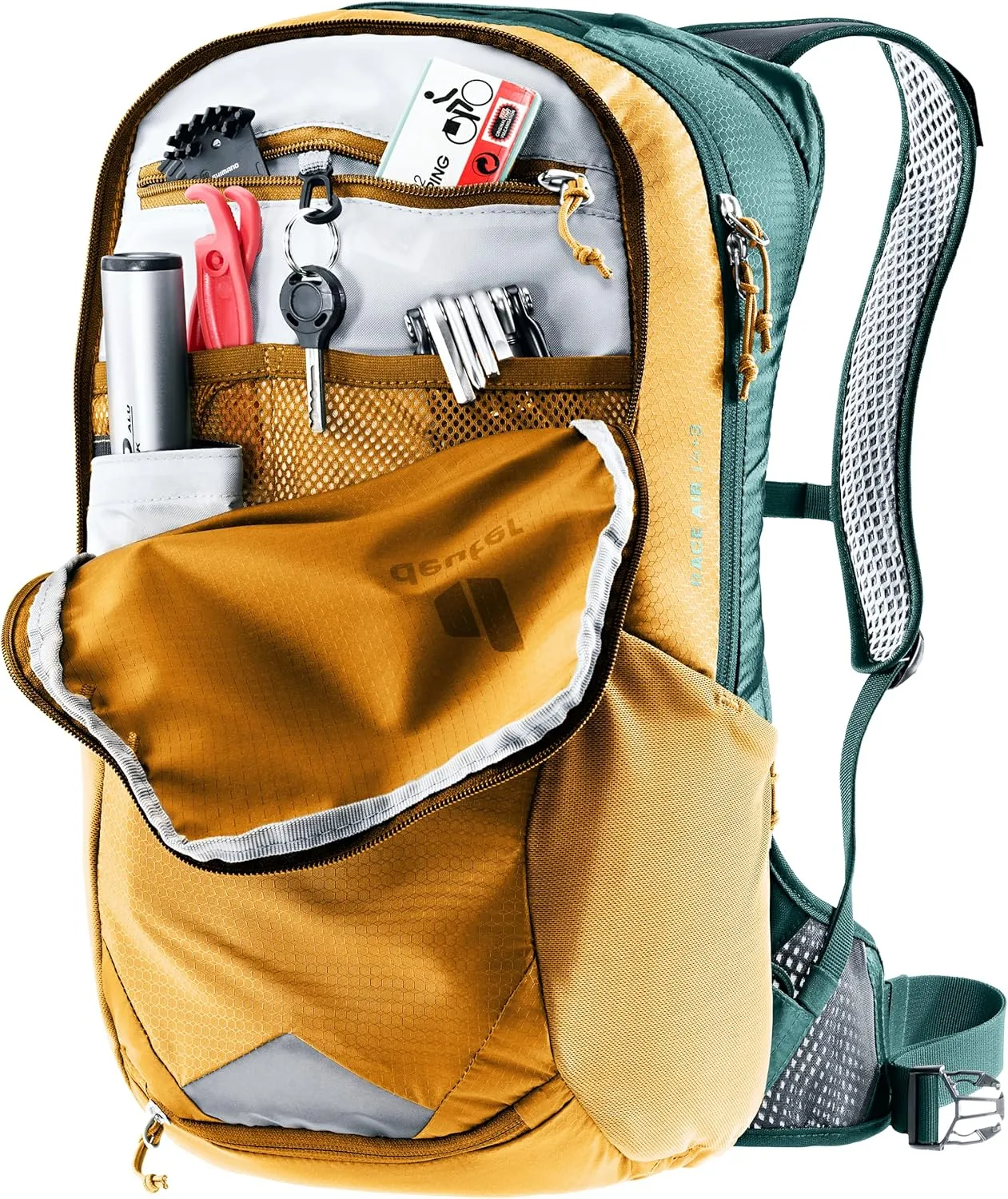Deuter Race Air 14  3L Mountain Biking, Gravel Biking Touring Daily Commuting Backpack, Cinnamon-deepsea, 14 3 L