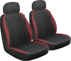 DICKIES 2-Piece DuraSport Starsky Truck Seat Covers, Water-Resistant Seat Covers for Trucks — Black/Red