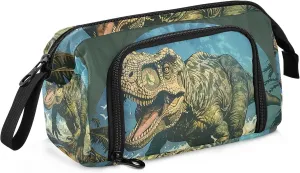 Dinosaur Pencil Case Large Pencil Pouch Big Pencil Box Pen Bag Organizer Pencil Bags with Zipper for Adults Girls Kids Boys School 064