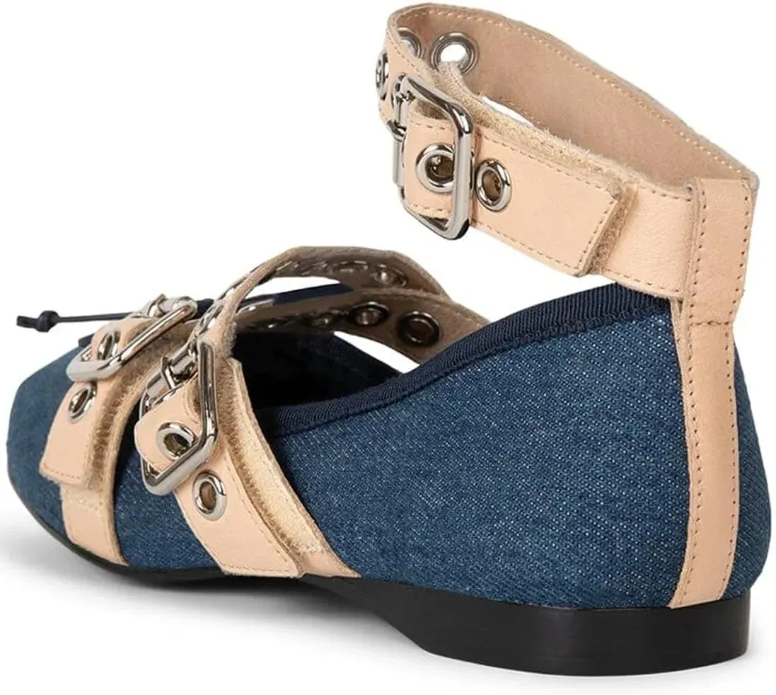 Divanne Ballet Flats for Women, Cross-Strap Ballerina Shoes Bowtie Mary Jane Flats Dress Ballet Shoes with Ankle Strap