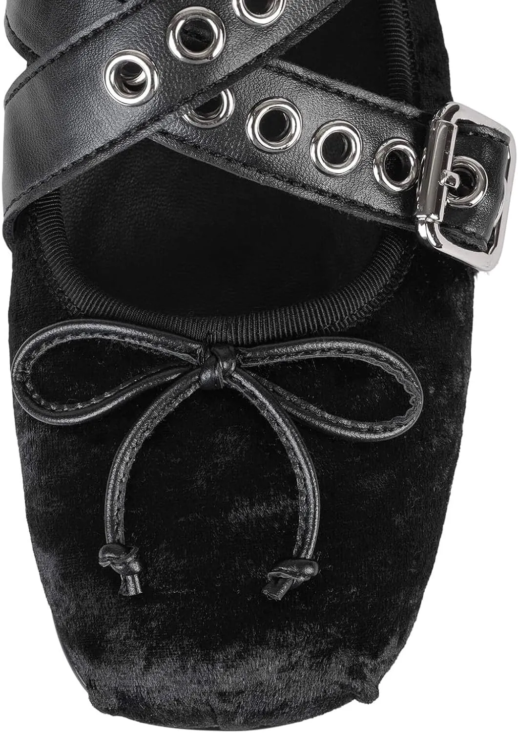 Divanne Ballet Flats for Women, Cross-Strap Ballerina Shoes Bowtie Mary Jane Flats Dress Ballet Shoes with Ankle Strap