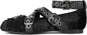 Divanne Ballet Flats for Women, Cross-Strap Ballerina Shoes Bowtie Mary Jane Flats Dress Ballet Shoes with Ankle Strap