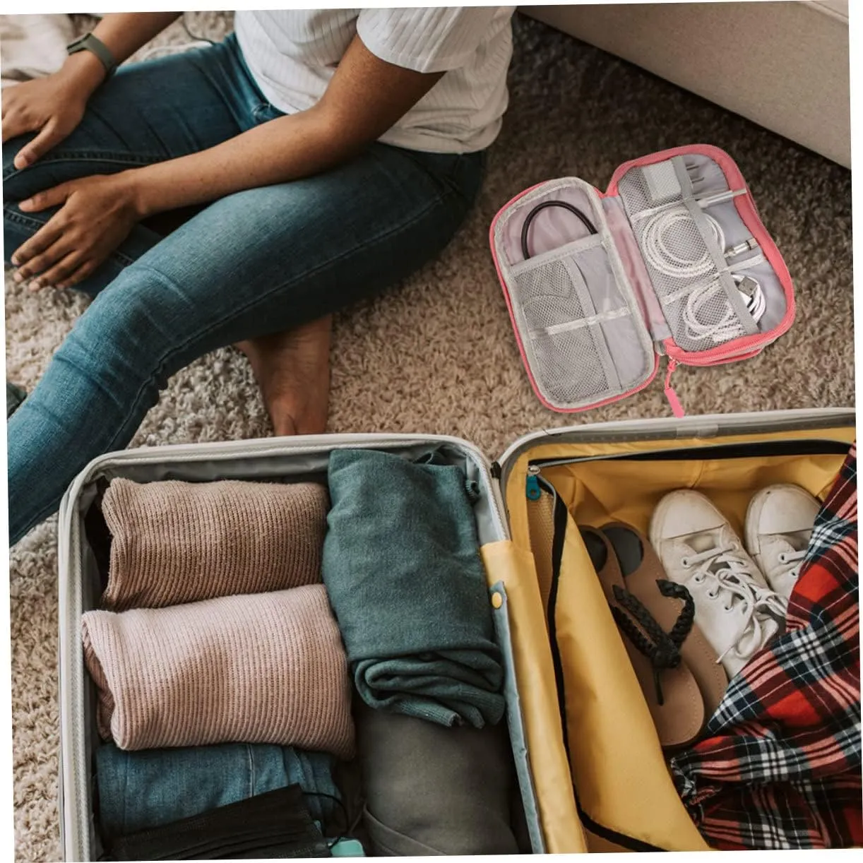 DOITOOL Hard Drive Storage Bag Packaging Bags Electronic Organizer Bag Accessories Pouch Travel Kits Cable