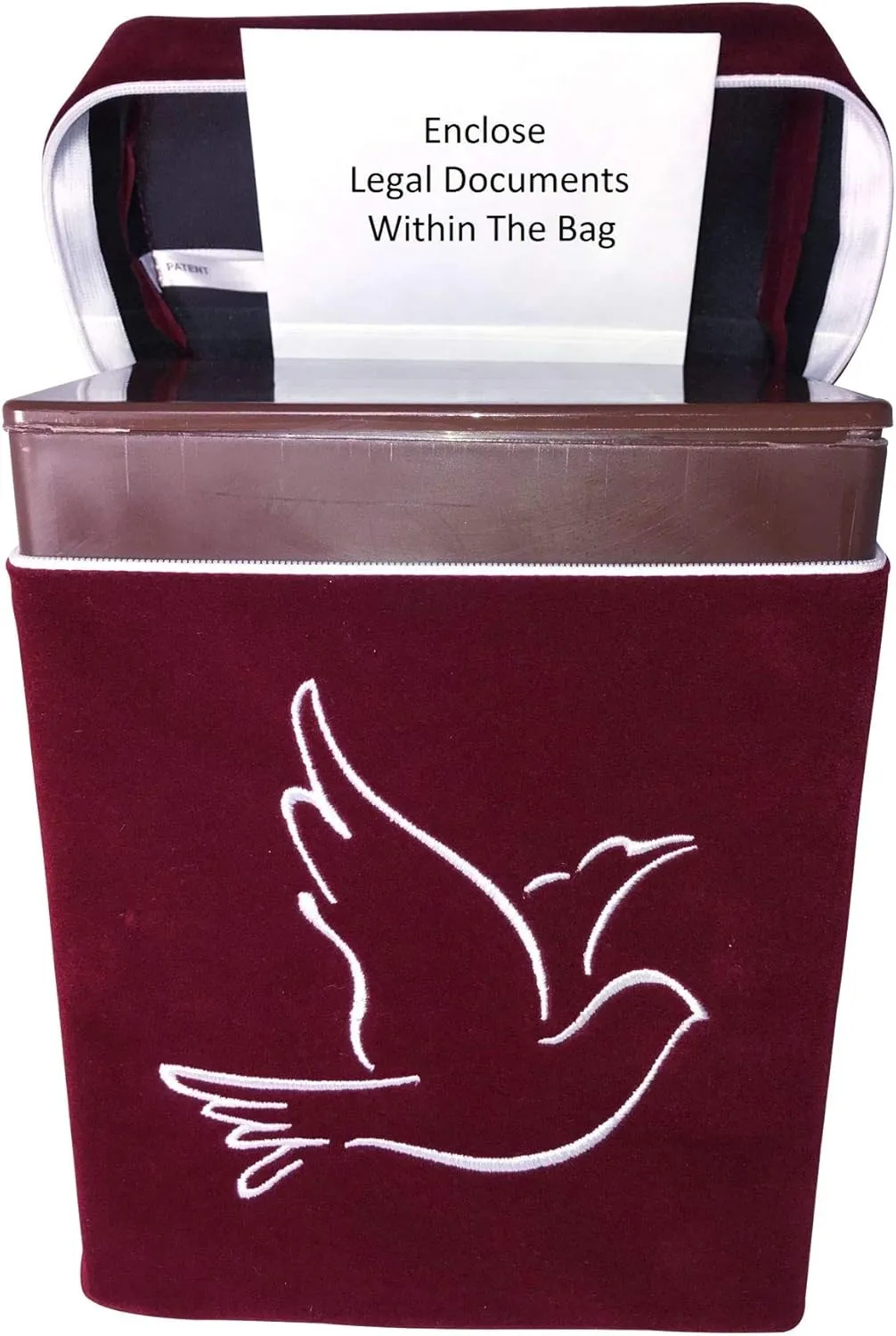 Dove Design Urn Bag with Temporary Urn_Patented (Burgundy)