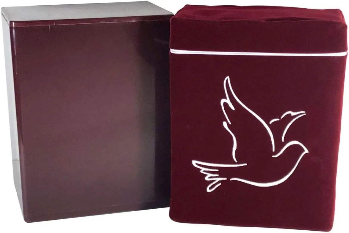 Dove Design Urn Bag with Temporary Urn_Patented (Burgundy)