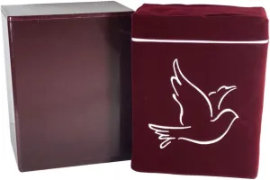 Dove Design Urn Bag with Temporary Urn_Patented (Burgundy)