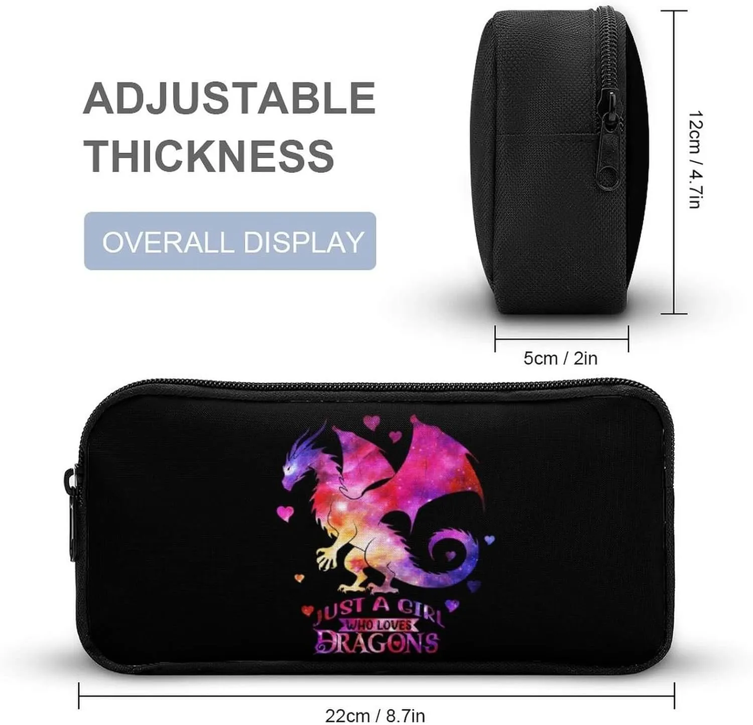 Dragon Backpack with Lunch Box & Pencil Case, 16 Inch Cute Dragon Bookbag for Kids Girls Boys School, School Backpack for Students Children, Lightweight, Large Capacity