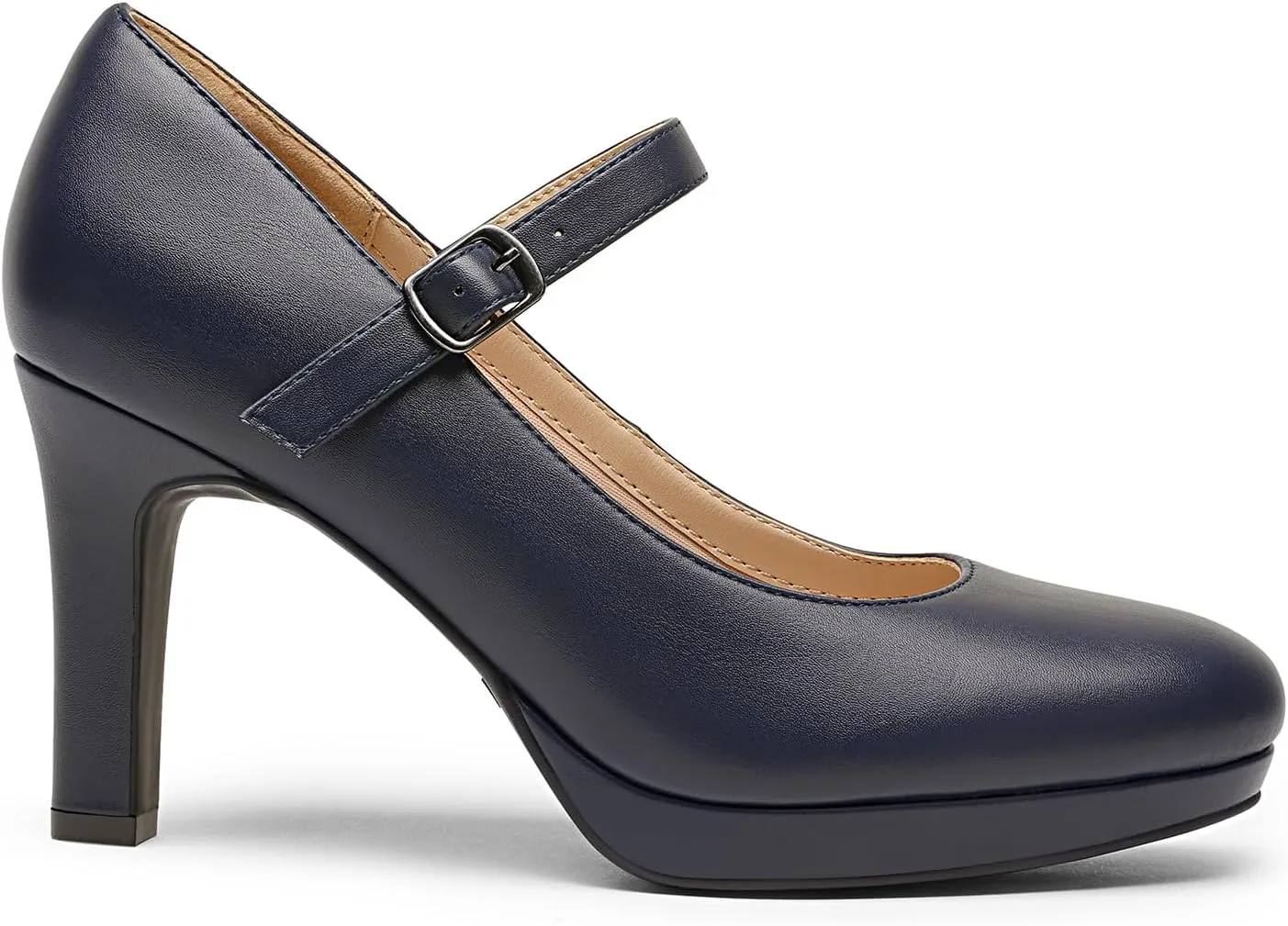 DREAM PAIRS Women's Pumps Close Toe Classic High Heels Round Toe Comfortable Low Platform Mary Jane Dress Shoes