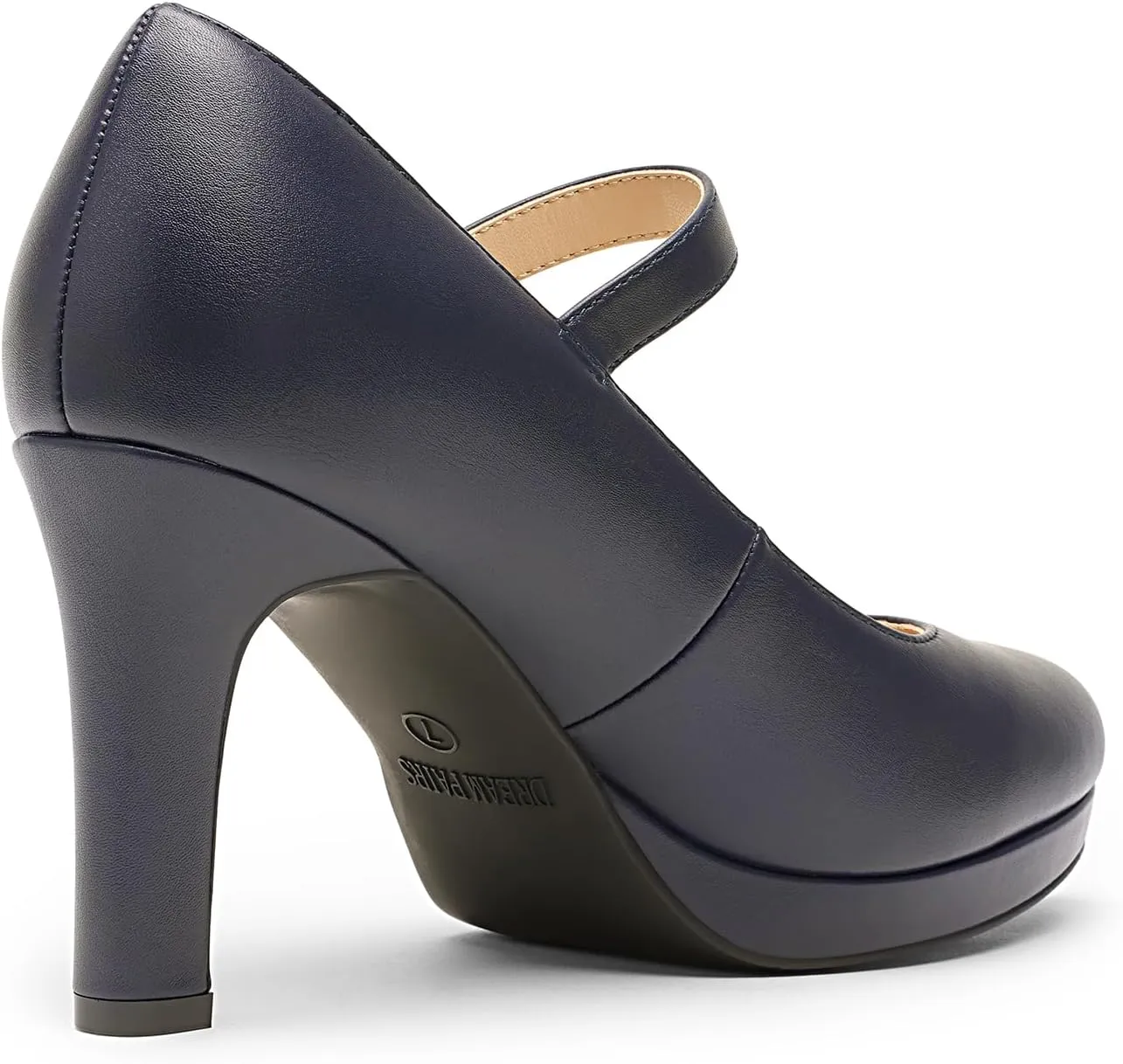 DREAM PAIRS Women's Pumps Close Toe Classic High Heels Round Toe Comfortable Low Platform Mary Jane Dress Shoes