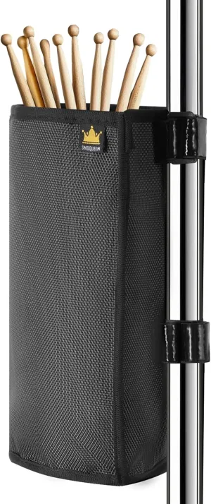 Drum Sticks Holder Bag for Drumsticks and Mallets Holds Up to 10 Pairs, Anti-falling Drumsticks Holder Bag with No-Slip Two Straps, Large Capacity Drum Stick Holder (Black)