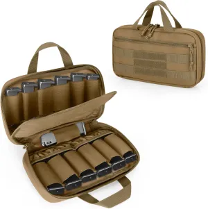 DSLEAF Tactical Pistol Magazine Storage Bag, MOLLE Mag Pouch Hold Up to 13x Standard Single/Double Stack Magazines for Medium and Large Handguns (Patent Design)