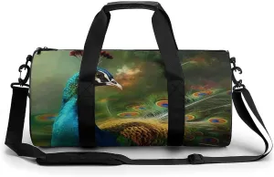 Duffel Bag for Men Women Gym Bag Colorful Peacock Travel Duffel Bag Waterproof Overnight Bag for Sports Workout