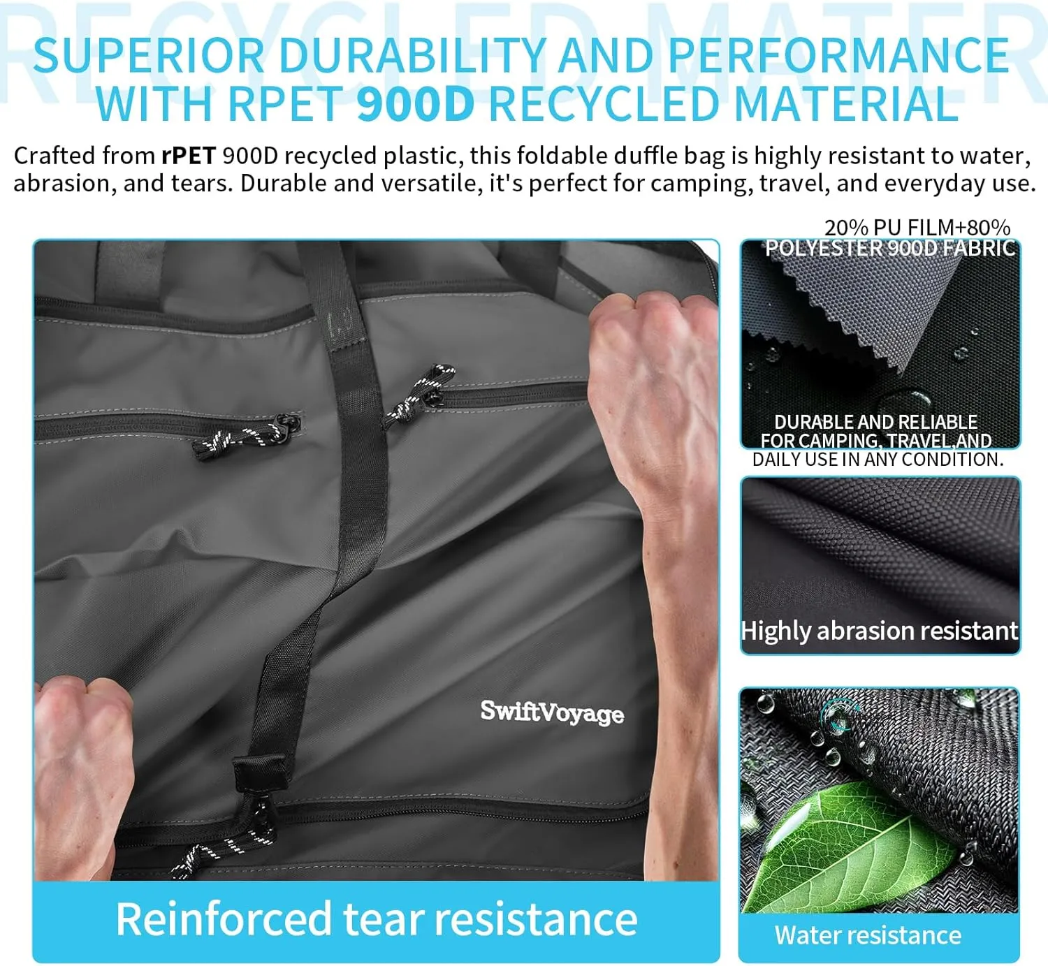 Duffle Bag Foldie Travel Bag Expandable Duffle Bag for Travel Duffle Bag for Men Travel Duffel Bags Mens Travel Bag Canvas Foldable Heavy Duty Large Sports Camping Big Duffle Bags Bulk 80L Black
