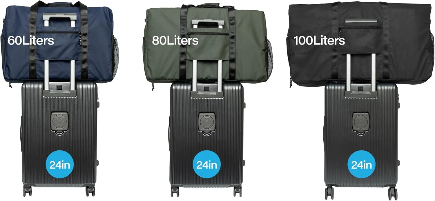 Duffle Bag Foldie Travel Bag Expandable Duffle Bag for Travel Duffle Bag for Men Travel Duffel Bags Mens Travel Bag Canvas Foldable Heavy Duty Large Sports Camping Big Duffle Bags Bulk 80L Black