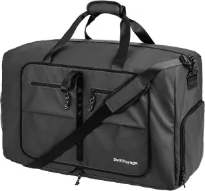 Duffle Bag Foldie Travel Bag Expandable Duffle Bag for Travel Duffle Bag for Men Travel Duffel Bags Mens Travel Bag Canvas Foldable Heavy Duty Large Sports Camping Big Duffle Bags Bulk 80L Black