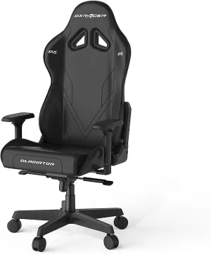 DXRacer Gaming Chair with 4D Armrest, Premium PVC Leather Racing Office Computer Recliner with Ergonomic Headrest and Lumbar Support, Black