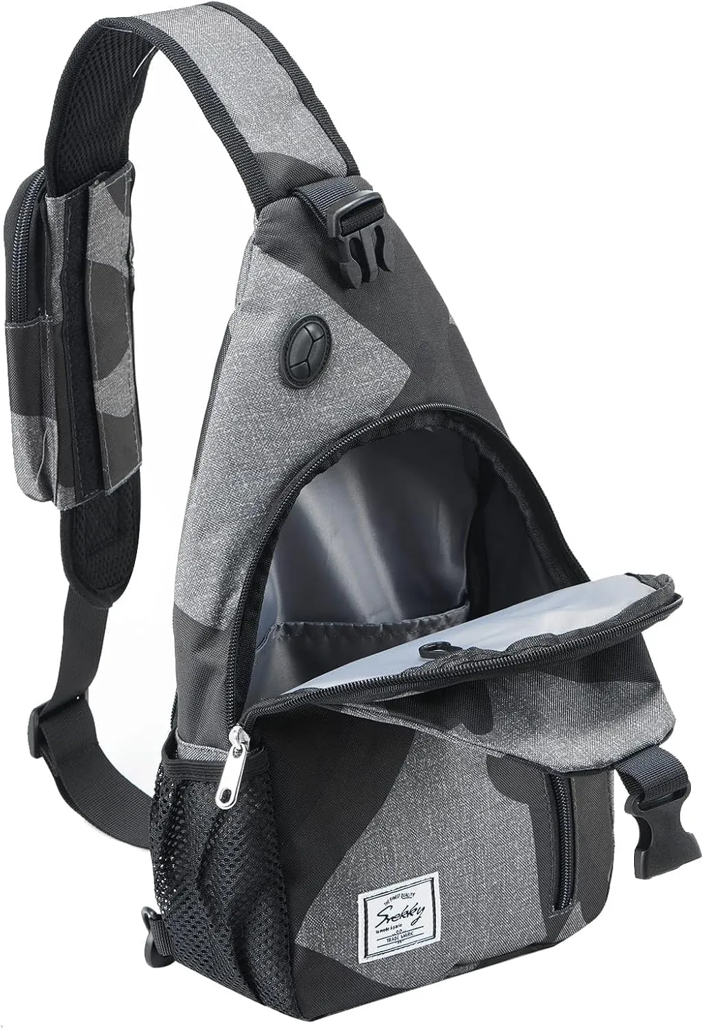 d'yallee 15.4" Sling Bag for Men Crossbody Shoulder Chest Bags Nylon for Travel Gym Sport Hiking with USB Charger Port …