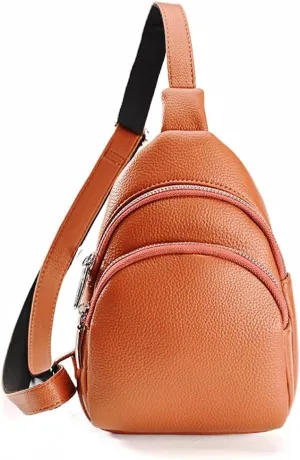 DYJ Sling Bag for Women,Lightweight Shoulder Chest Multi-Pocket Pack Bag, Leather Travel Purse and Gifts