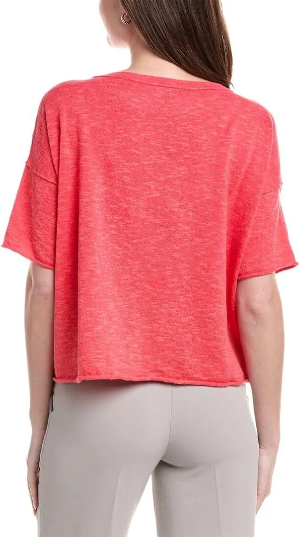 Elbow Sleeve Linen-Blend Sweater