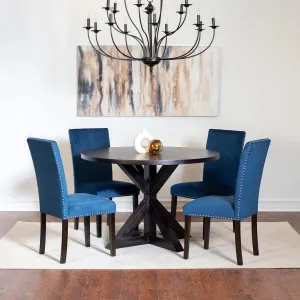 Enbridge 5-piece Dining Set, Cross-Buck Dining Table with 4 Stylish Chairs (Black) T2574S00103
