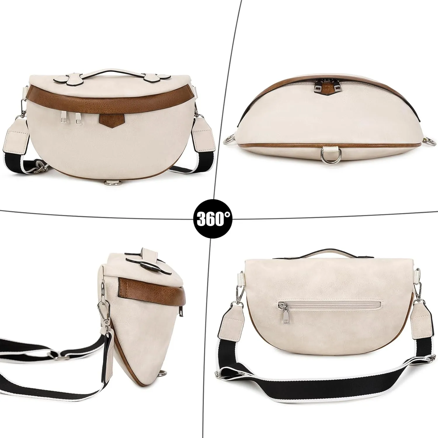 Eslcorri Crossbody Bags for Women - Fashion Sling Purse Shoulder Bag Fanny Pack Leather Causal Chest Bum Bag Cross Body Purse