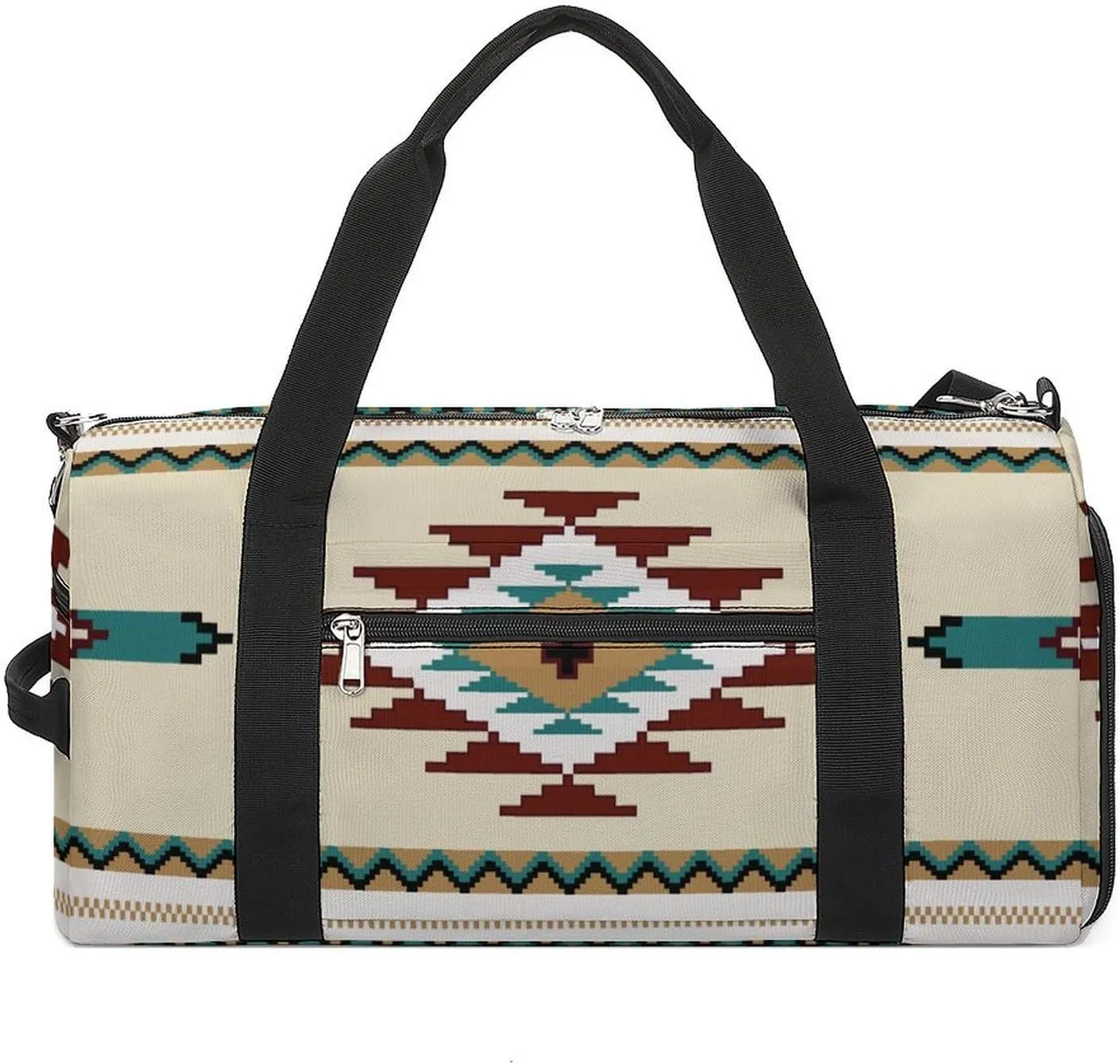 Ethnic Indiana Southwest Western Tribal Aztec Green A Fitness Bag with Large Storage Space Is Suitable for Portable Outdoor Use