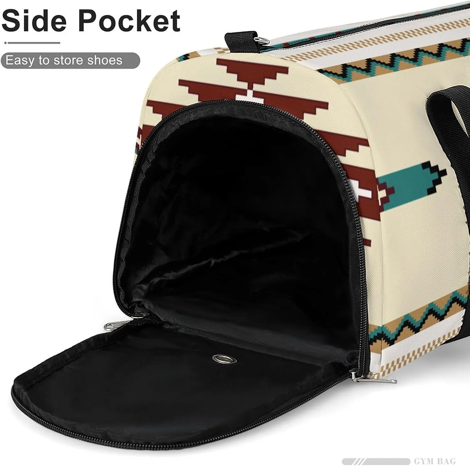 Ethnic Indiana Southwest Western Tribal Aztec Green A Fitness Bag with Large Storage Space Is Suitable for Portable Outdoor Use