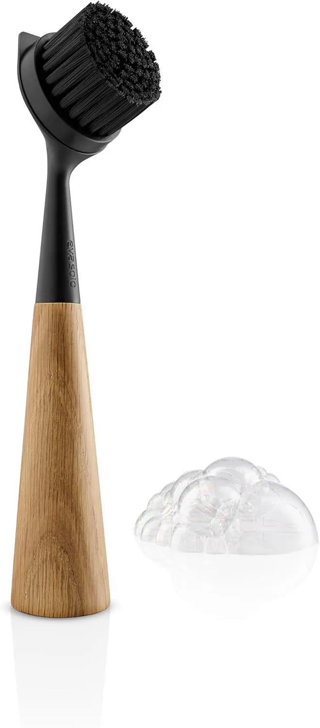 EVA SOLO | Dish Brush Oak Nylon Black | Effortless Washing-Up Brush for Stubborn Debris | Easy to Clean & Store | Removeable Brush Head | Black