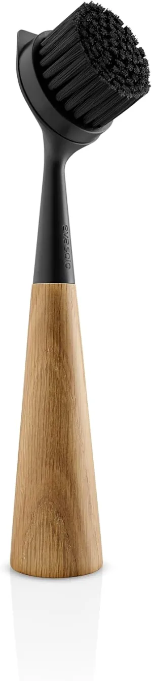 EVA SOLO | Dish Brush Oak Nylon Black | Effortless Washing-Up Brush for Stubborn Debris | Easy to Clean & Store | Removeable Brush Head | Black