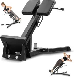 FANATICS Roman Chair Hyper Extension Bench Chair, Back Extension Bench Hyperextension Bench Machine Multi Functional Back Gym Machine Bench for Home Gym Men Women Exercise