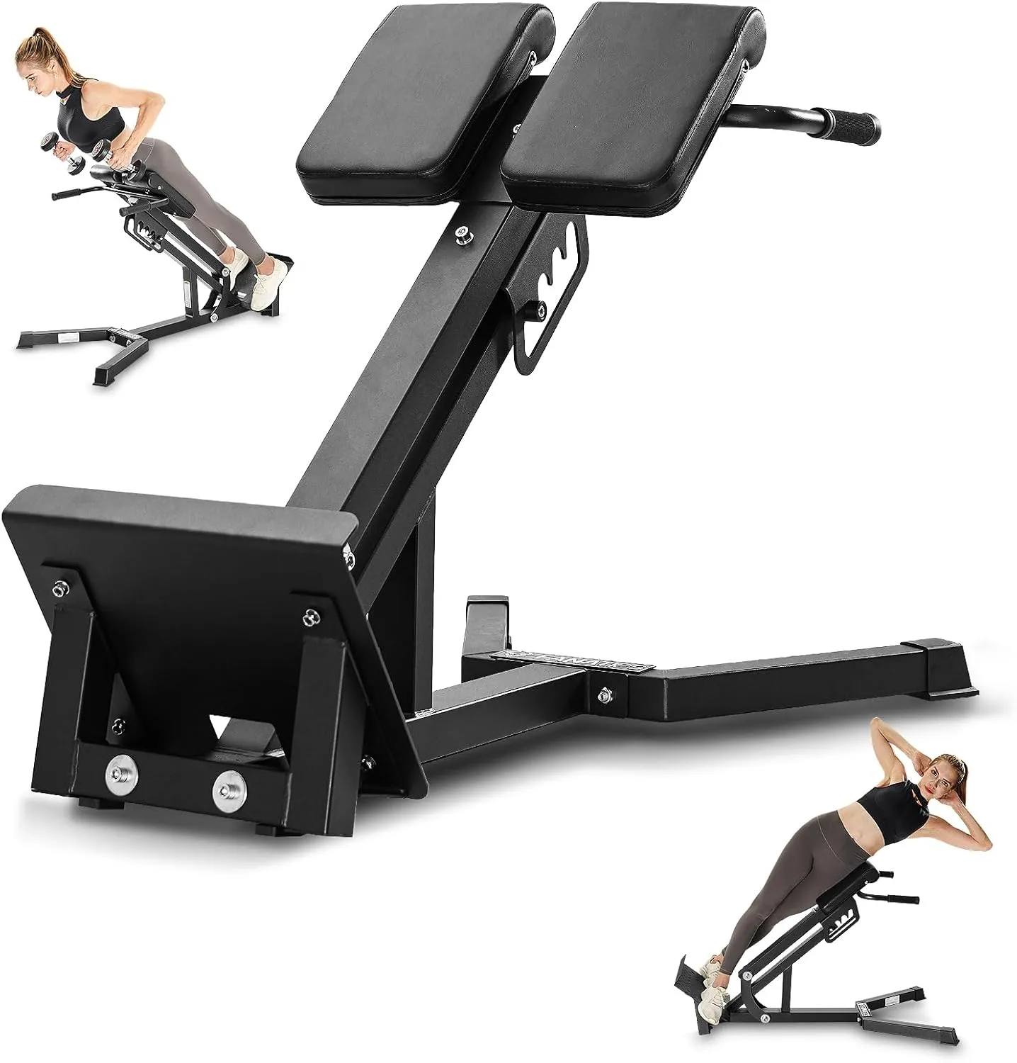 FANATICS Roman Chair Hyper Extension Bench Chair, Back Extension Bench Hyperextension Bench Machine Multi Functional Back Gym Machine Bench for Home Gym Men Women Exercise