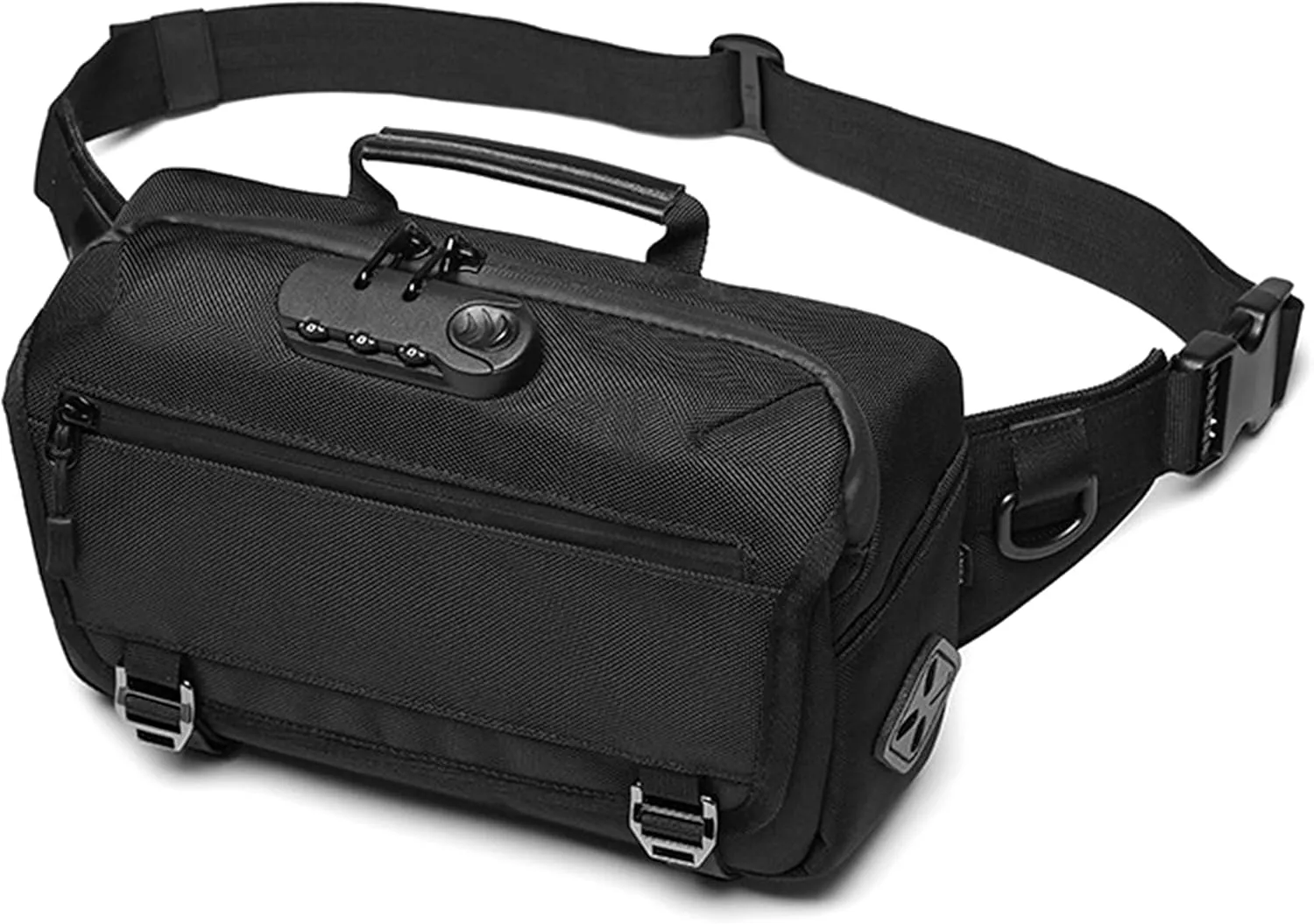 Fanny Pack for Men, Oxford Cloth Shoulder Bag Waist Bag and Hip Bum Bag with USB Charging Port & Anti-Theft (Black)