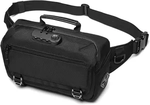 Fanny Pack for Men, Oxford Cloth Shoulder Bag Waist Bag and Hip Bum Bag with USB Charging Port & Anti-Theft (Black)