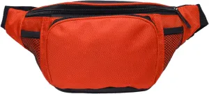 Fanny Pack For Men Women Nylon Zipper Waist Crossbody Waterproof Bag (Orange)