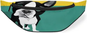 Fanny Pack for Women Men Waist Pack Animal Boston Terrier Dog Crossbody Bag with Adjustable Straps for Hiking Running Walking Travel Cycling
