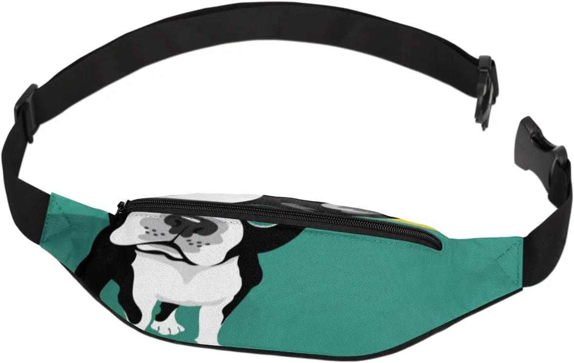 Fanny Pack for Women Men Waist Pack Animal Boston Terrier Dog Crossbody Bag with Adjustable Straps for Hiking Running Walking Travel Cycling