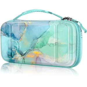 FINTIE Carrying Case for Nintendo Switch Lite 2019, [Shockproof] Hard Shell Protective Cover Travel Bag with Game Card & Micro SD Card Slots for Switch Lite Console & Accessories, Emerald Marble